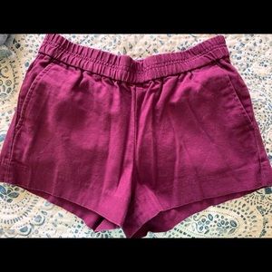 J. Crew purple linen shorts